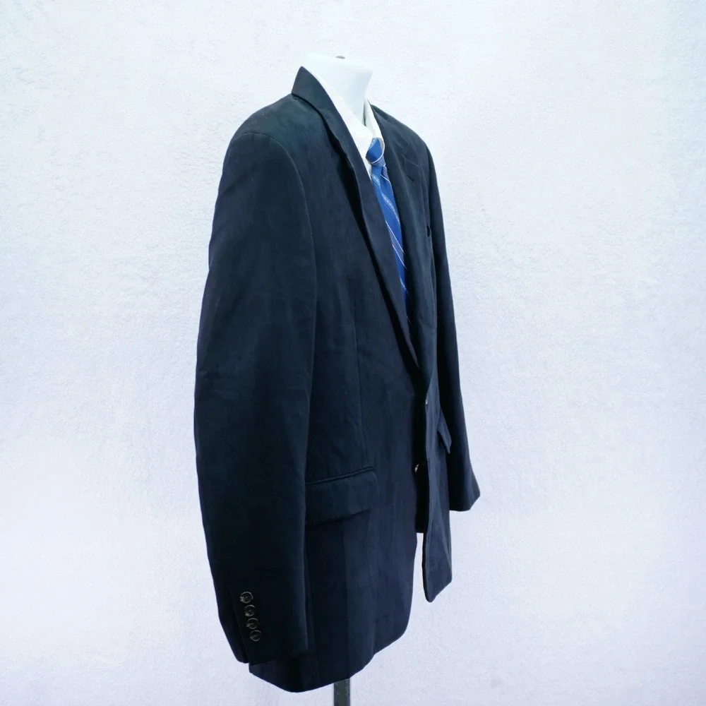 Chaps Polyester‎ Suede Lined Black 2 Button Blazer 40R
